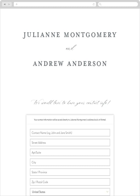 Digital Wedding Address Collection Cards