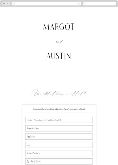 Digital Wedding Address Collection Cards