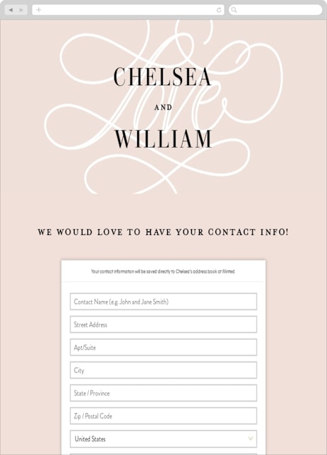 Digital Wedding Address Collection Cards
