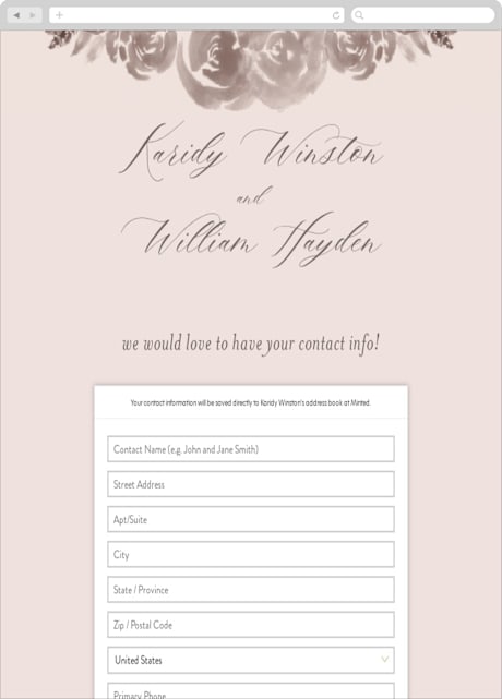 Digital Wedding Address Collection Cards
