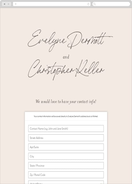 Digital Wedding Address Collection Cards