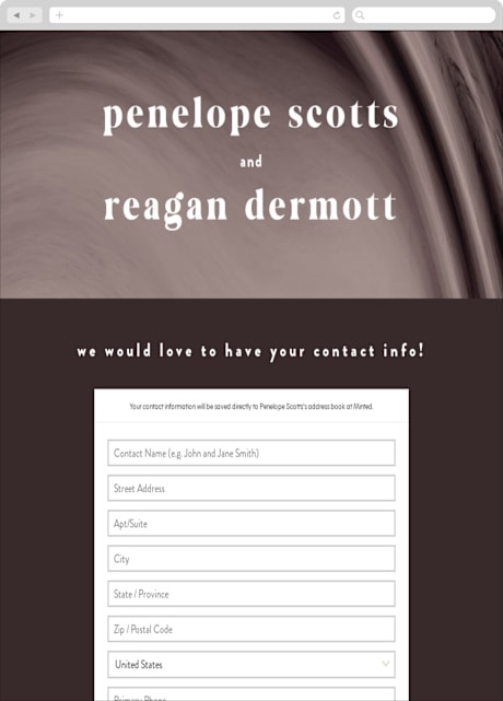 Digital Wedding Address Collection Cards