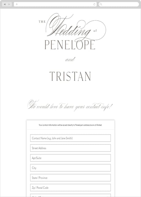 Digital Wedding Address Collection Cards