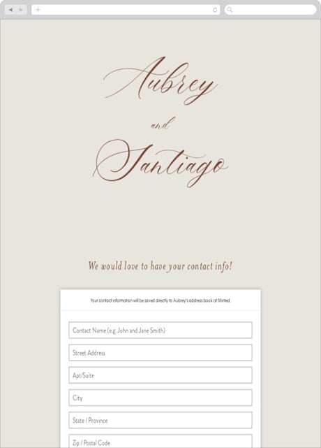 Digital Wedding Address Collection Cards