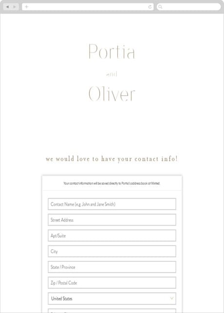 Digital Wedding Address Collection Cards