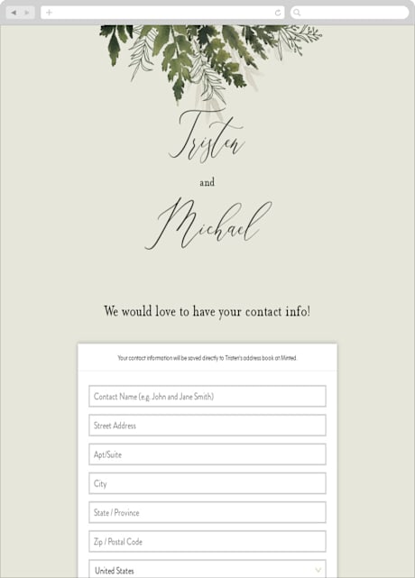 Digital Wedding Address Collection Cards