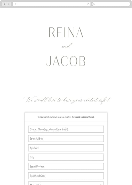 Digital Wedding Address Collection Cards