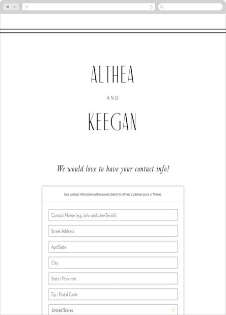 Digital Wedding Address Collection Cards