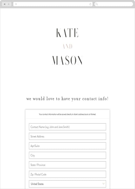 Digital Wedding Address Collection Cards