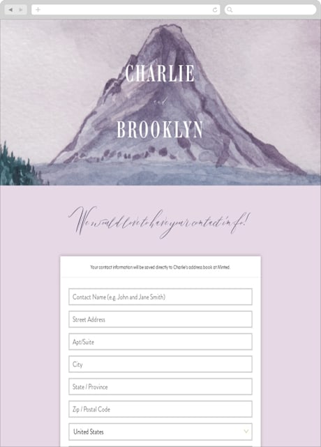 Digital Wedding Address Collection Cards