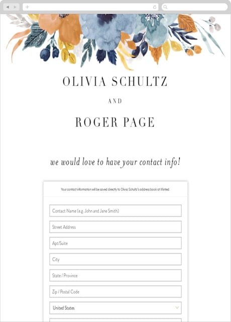 Digital Wedding Address Collection Cards