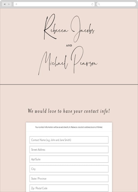 Digital Wedding Address Collection Cards