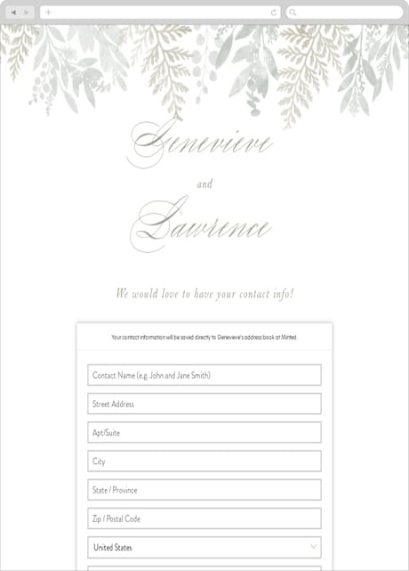 Digital Wedding Address Collection Cards