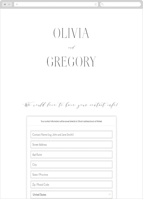 Digital Wedding Address Collection Cards