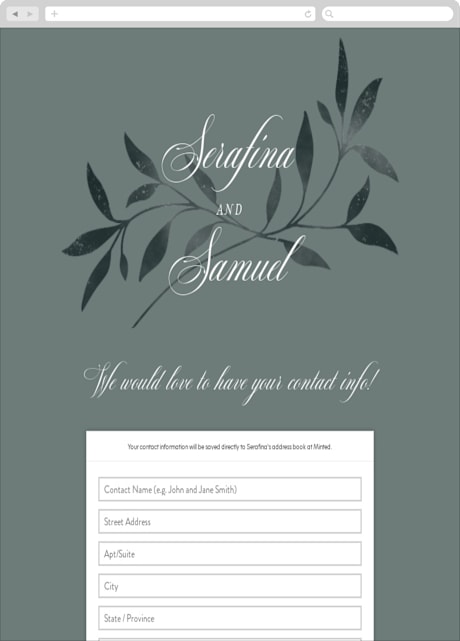 Digital Wedding Address Collection Cards