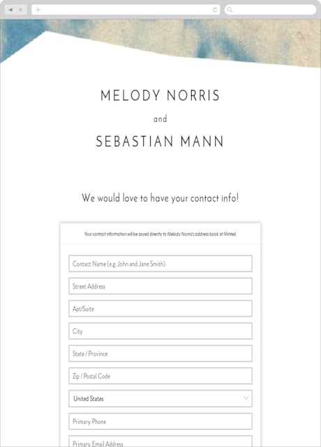 Digital Wedding Address Collection Cards