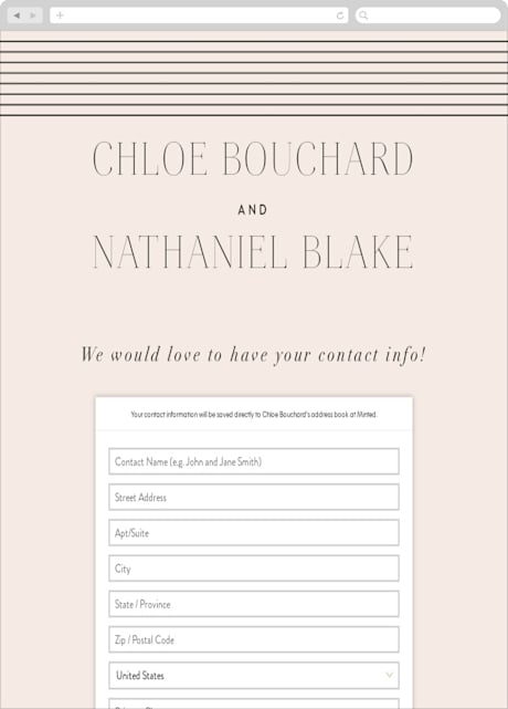 Digital Wedding Address Collection Cards