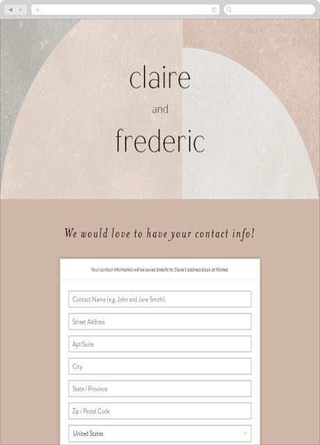 Digital Wedding Address Collection Cards