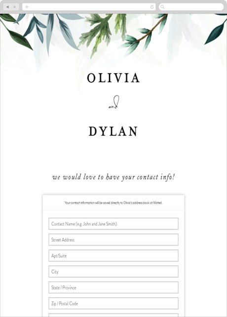 Digital Wedding Address Collection Cards