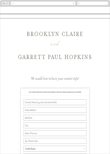 Digital Wedding Address Collection Cards