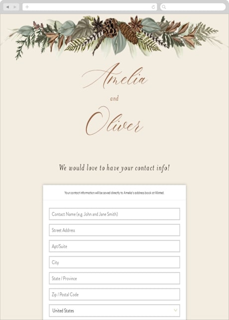 Digital Wedding Address Collection Cards
