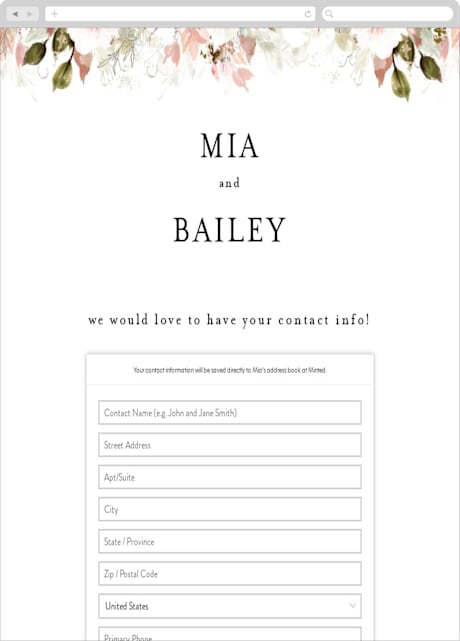 Digital Wedding Address Collection Cards
