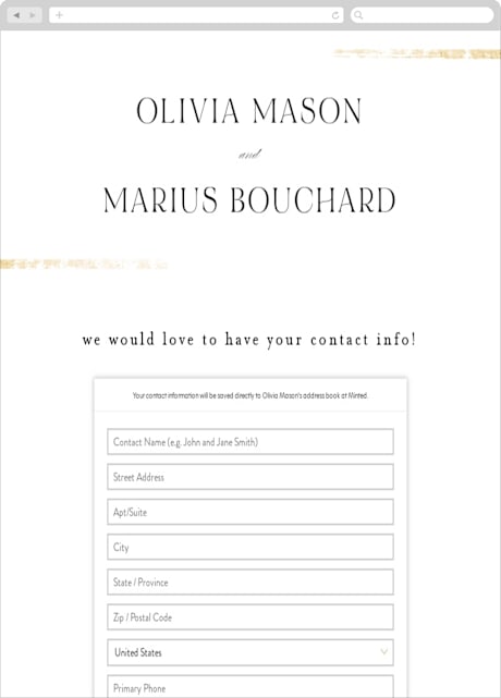 Digital Wedding Address Collection Cards