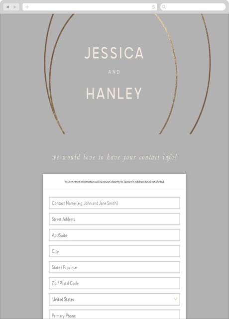 Digital Wedding Address Collection Cards