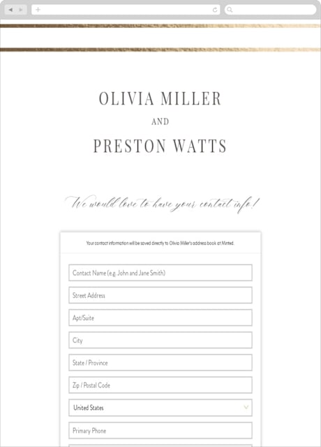 Digital Wedding Address Collection Cards