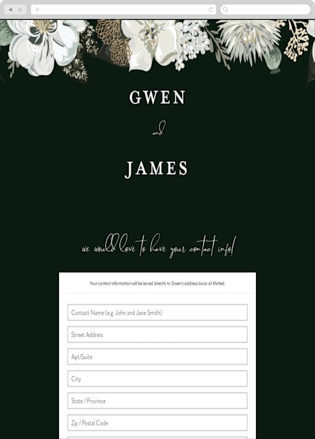 Digital Wedding Address Collection Cards