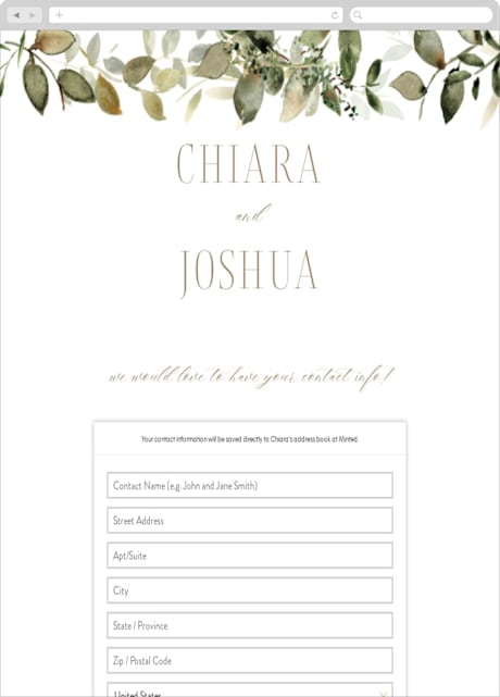 Digital Wedding Address Collection Cards