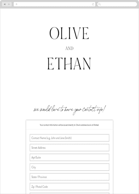 Digital Wedding Address Collection Cards