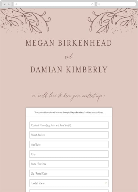 Digital Wedding Address Collection Cards