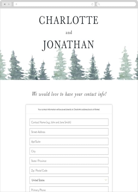 Digital Wedding Address Collection Cards