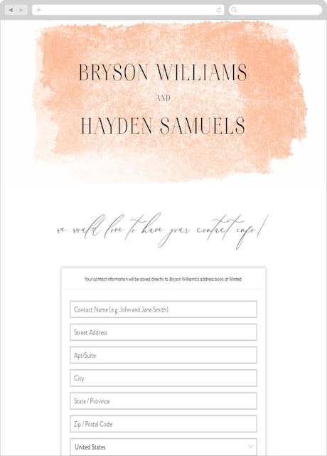 Digital Wedding Address Collection Cards