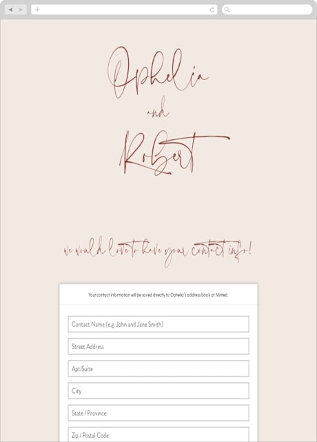 Digital Wedding Address Collection Cards