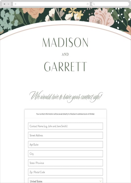 Digital Wedding Address Collection Cards