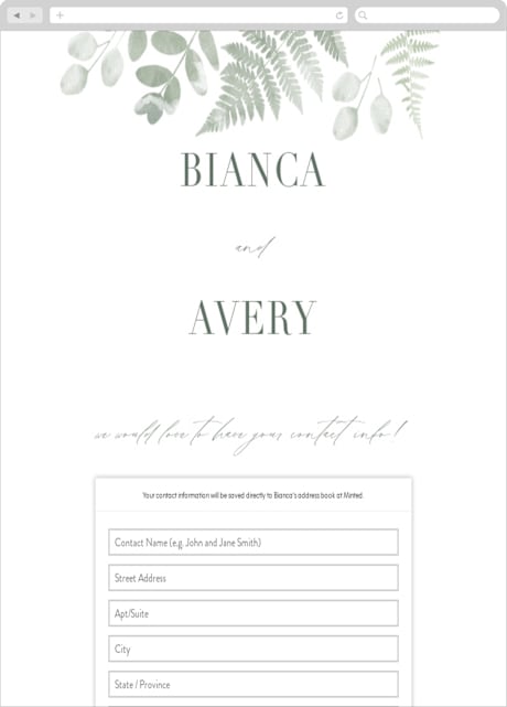 Digital Wedding Address Collection Cards