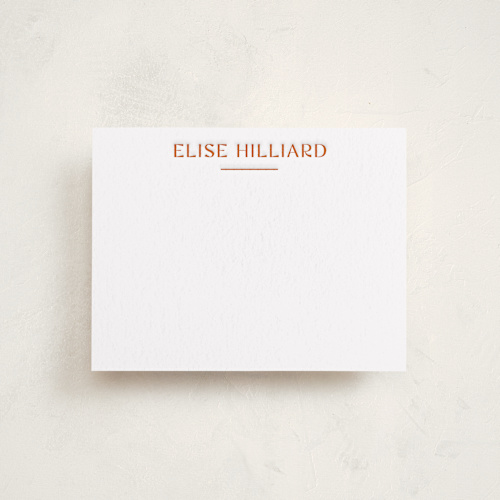 This is a pumpkin personalized stationery thank you cards with letterpress by Blustery August called boldly printing on coventry320 in standard