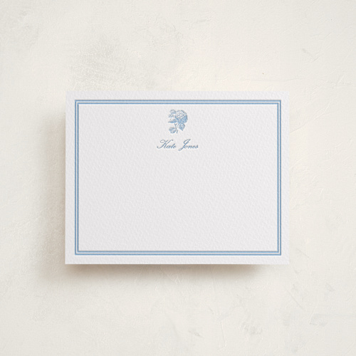 This is a sky blue personalized stationery thank you cards with letterpress by Megan Davis called cheseapeake printing on coventry320 in standard