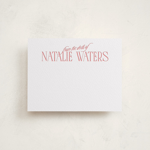 This is a rose personalized stationery thank you cards with letterpress by JoAnn Jinks called headline printing on coventry320 in standard