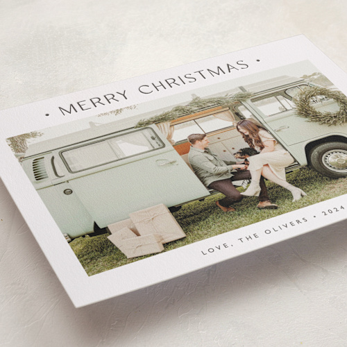 This is a ash letterpress holiday cards with letterpress by Carolyn MacLaren called dotted printing on bright white letterpress paper in standard