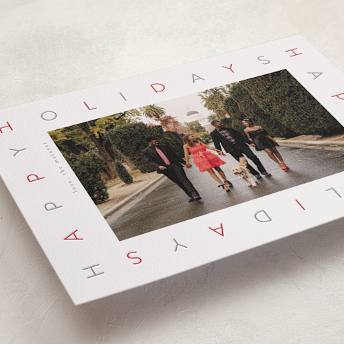 This is a santa's suit letterpress holiday cards with letterpress by chocomocacino called kuzukiri printing on bright white letterpress paper in standard