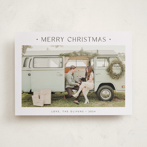 This is a ash letterpress holiday cards with letterpress by Carolyn MacLaren called dotted printing on bright white letterpress paper in standard