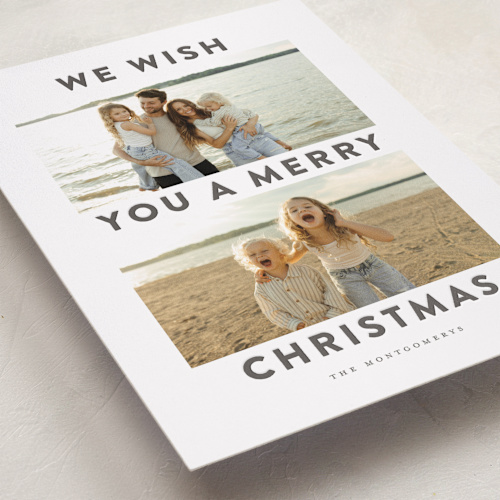 This is a ash letterpress holiday cards with letterpress by Wildfield Paper Co called merry days printing on bright white letterpress paper in standard