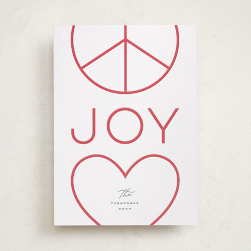 This is a holly letterpress holiday cards with letterpress by Michelle Taylor called holiday wishes printing on bright white letterpress paper in standard