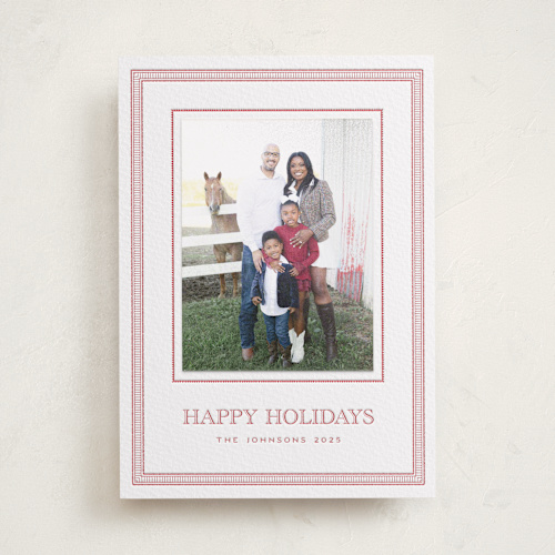 This is a scarlet photo mount holiday cards with letterpress by Jenna Holcomb called grosgrain printing on somerset500 in photo_mount
