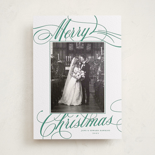 This is a cucumber photo mount holiday cards with letterpress by Alston Foster called classic merry printing on somerset500 in photo_mount