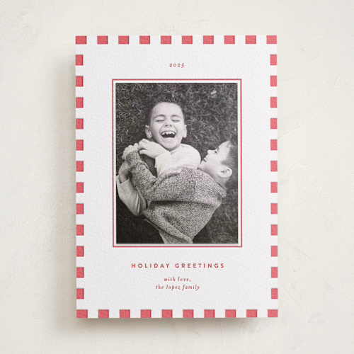 This is a scarlet photo mount holiday cards with letterpress by Blustery August called linzer torte printing on somerset500 in photo_mount