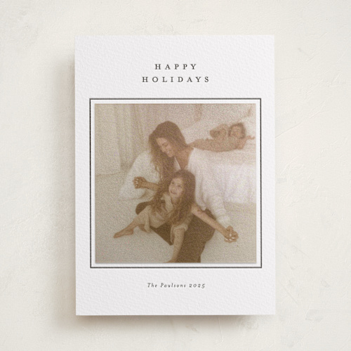 This is a soft black photo mount holiday cards with letterpress by Stacey Meacham called photo mount printing on somerset500 in photo_mount